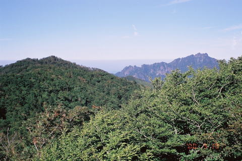 トクビ展望台から笠松山と傾山